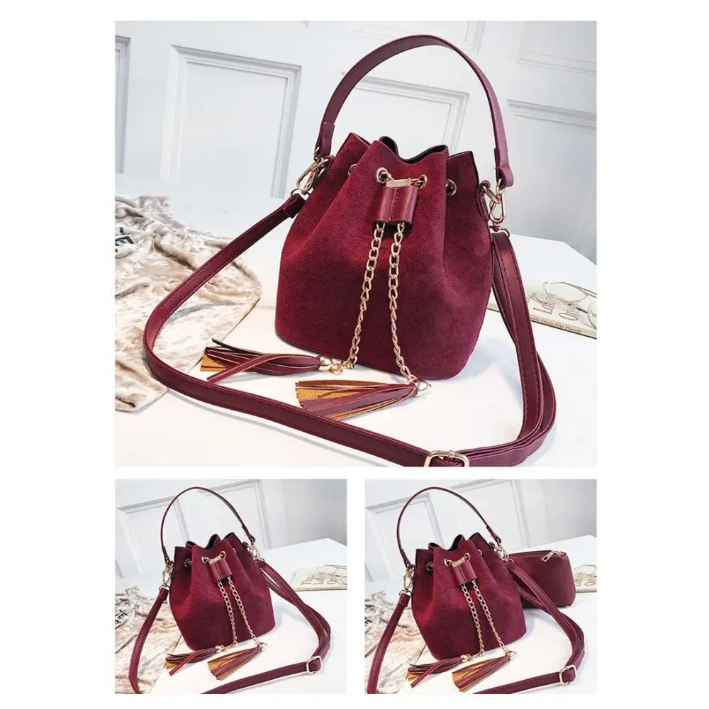 New Sizzling Mini Crossbody Handbags Cute Bucket Bag Organizer Small Tassel PU Leather Womens Shoulder Messenger Bags