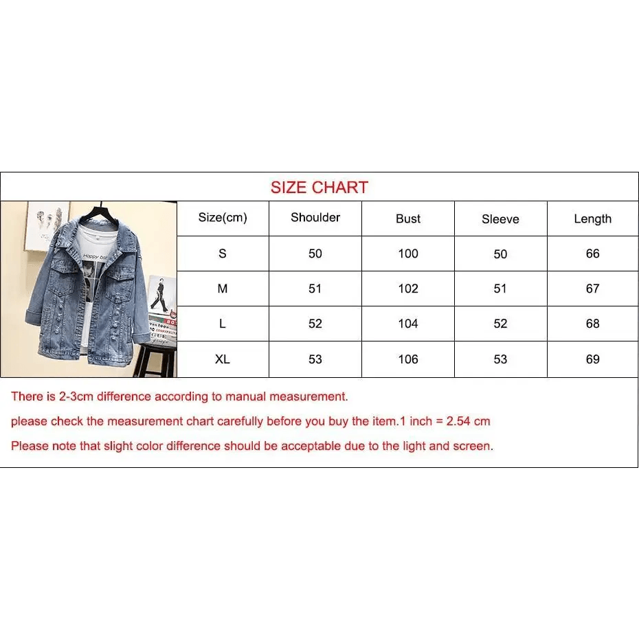 New Sizzling Women’s Denim Jacket Fashionable Streetwear Letter Stylish Chic Printed Ripped Holes Jean Patchwork