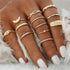 New Sparkling Midi Round Twist Weave Ring Set For Women And Girls - Elegant Classic Knuckle Finger Female Rings - 17