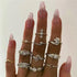 New Sparkling Midi Round Twist Weave Ring Set For Women And Girls - Elegant Classic Knuckle Finger Female Rings - 14