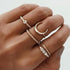 New Sparkling Midi Round Twist Weave Ring Set For Women And Girls - Elegant Classic Knuckle Finger Female Rings - 7