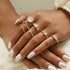 New Sparkling Midi Round Twist Weave Ring Set For Women And Girls - Elegant Classic Knuckle Finger Female Rings