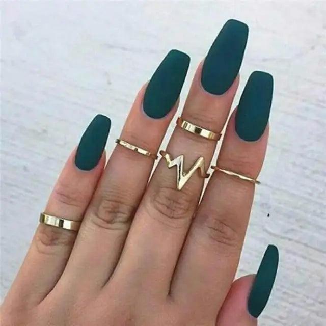 New Sparkling Midi Round Twist Weave Ring Set For Women And Girls - Elegant Classic Knuckle Finger Female Rings - 20