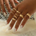 New Sparkling Midi Round Twist Weave Ring Set For Women And Girls - Elegant Classic Knuckle Finger Female Rings - 2