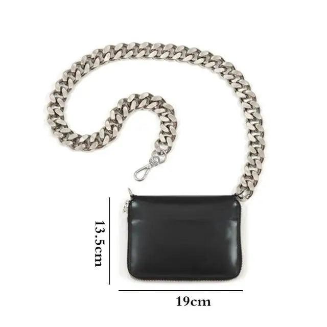 New Sparkling Thick Metal Chain Shoulder Bag Bike Wallet Mini Bag Coin Purse. Fashionable Women Pack Leather Crossbody