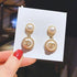 New Stunning Gold Color Pearl Drop Earrings For Women And Girls - Dangle Earrings Wedding Jewelry Gifts - ALU04631SWE