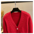 New Stunning Sweater Cardigan For Women Autumn Winter V Neck Pearl Single Breasted Loose Short Thicken Sweater Sweet