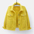 New Stunning Women’s Plus Size Denim Jacket Spring Autumn Short Coat Pink Jean Jackets Casual Tops Purple Yellow