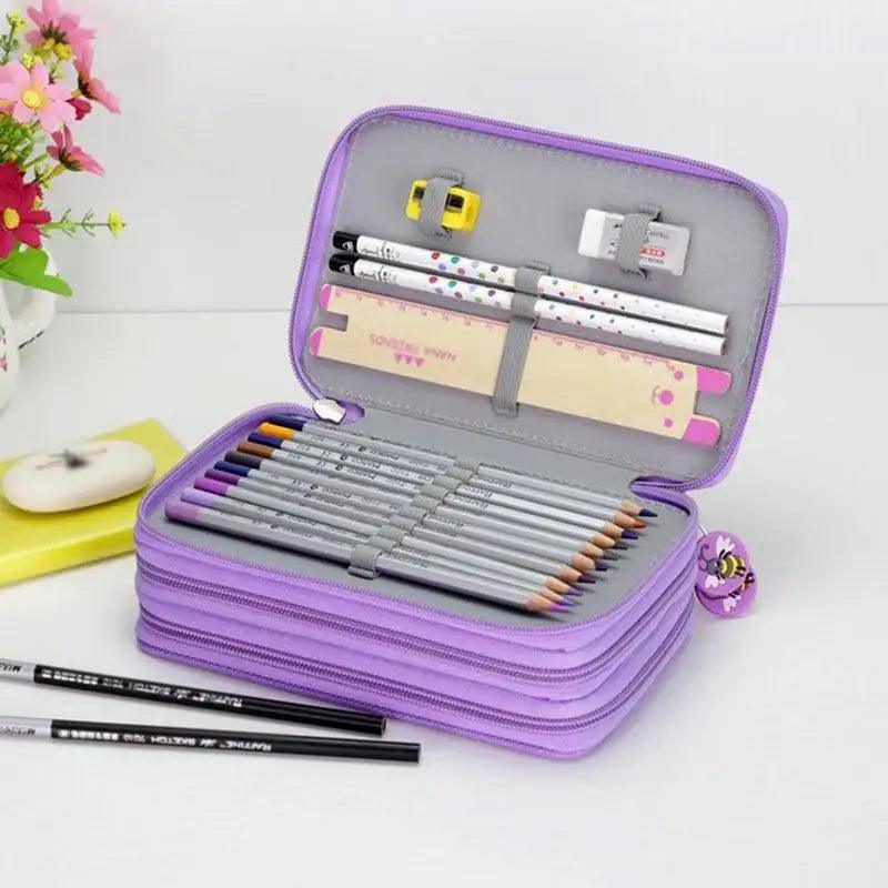 New Style Large Multifunction Pencil Case With Compartments Capacity Pencil Case Colored Pencil Pouch Bag Portable