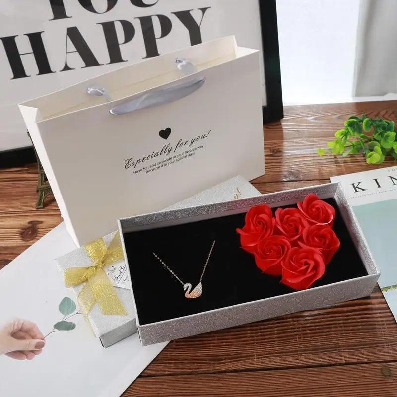 New Stylish Pendent with Rose Box Birthday Party Gift for Mom Girlfriend Jewelry Gift Box Christmas Present Women's Gifts Bridesmaid gift - ALLURELATION - 572, 580, Best choice for ladies, Best choice for the gift, Birthday Gifts, decent design pendent, elegant pendent, fancy gift, Fashion Pendants, gift for birthday, gift for the anniversary, Jewelry, Love necklace, Necklace, Necklace for women, stylish pendent gift, Swan necklace, Valentine's Day Gift - Stevvex.com