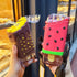 New Summer Cute Donut Ice Cream Water Bottle With Straw Creative Square Watermelon Cup Portable Leakproof Bottle