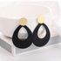 New Summer Style Golden Drop Earrings For Women And Girls Geomatric Black Long Hanging Earring Jewelry Gift - 4