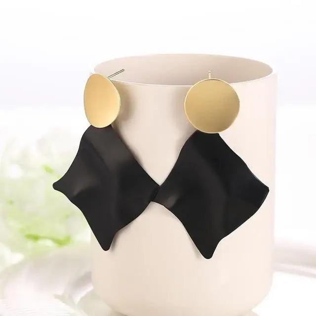 New Summer Style Golden Drop Earrings For Women And Girls Geomatric Black Long Hanging Earring Jewelry Gift - 11