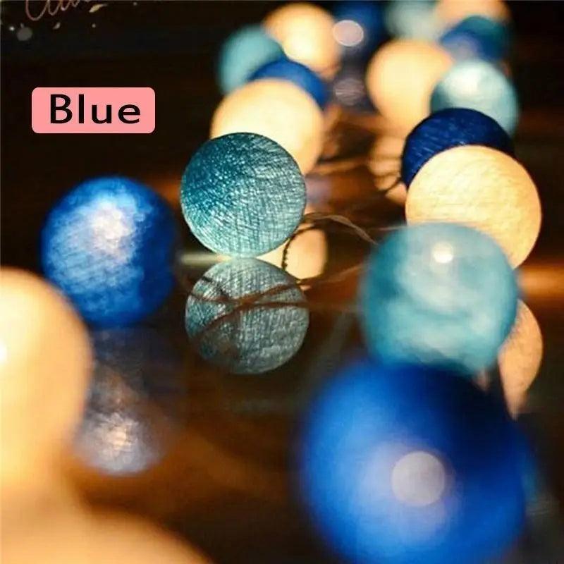 New Trendy 20 LED Cotton Ball Garland String Lights Christmas Fairy Lighting Strings for Outdoor Holiday Wedding Xmas