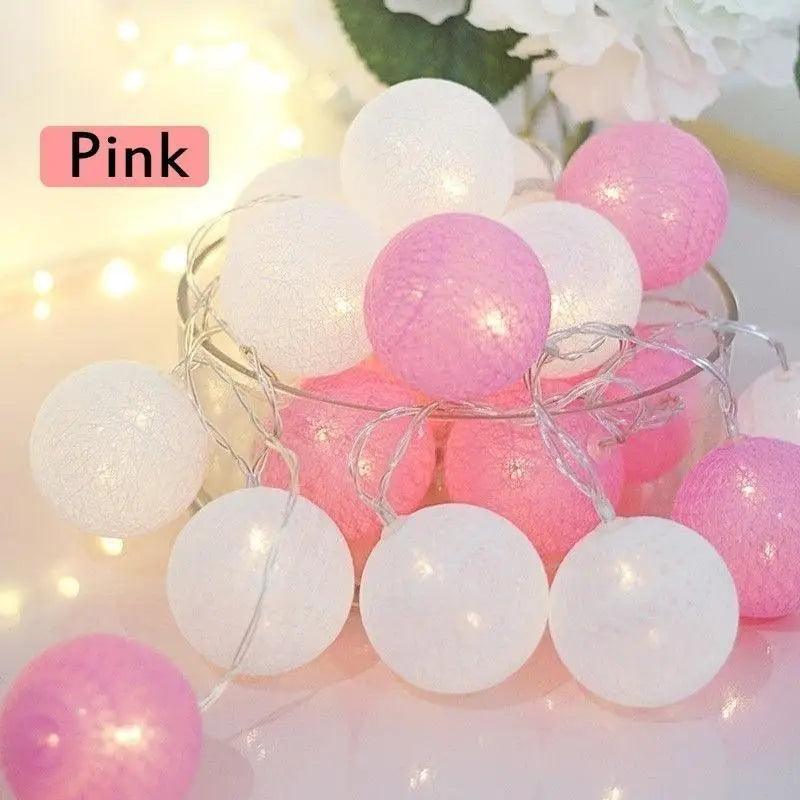 New Trendy 20 LED Cotton Ball Garland String Lights Christmas Fairy Lighting Strings for Outdoor Holiday Wedding Xmas