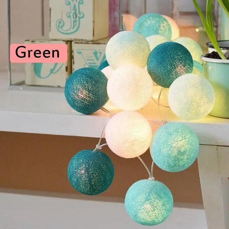 New Trendy 20 LED Cotton Ball Garland String Lights Christmas Fairy Lighting Strings for Outdoor Holiday Wedding Xmas