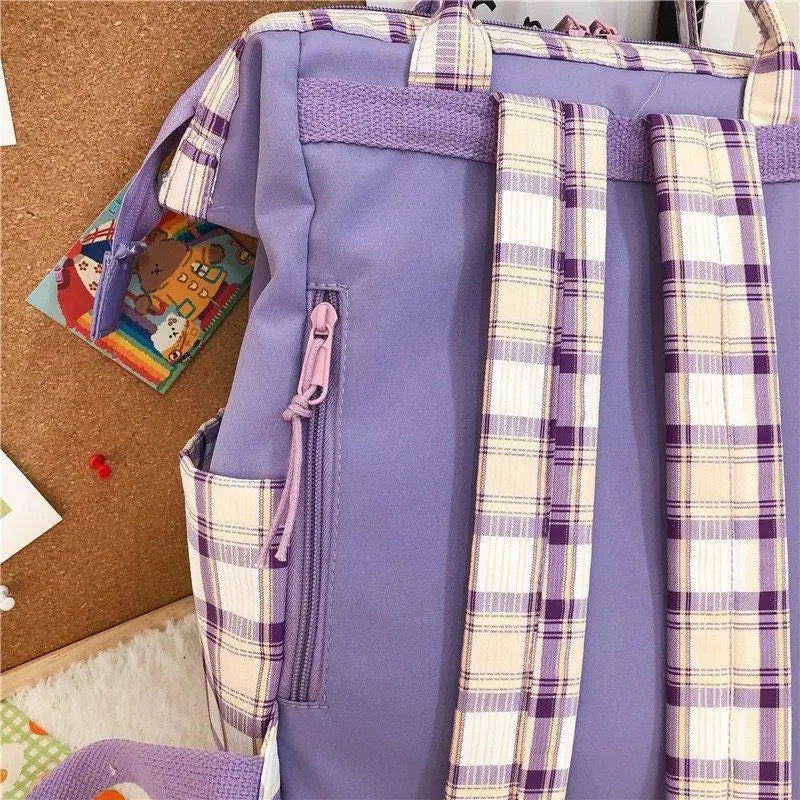 New Trendy Casual Women Purple Backpacks Fashionable Black Cow Pattern Travel Bag And School Bag for Teenager And Girls