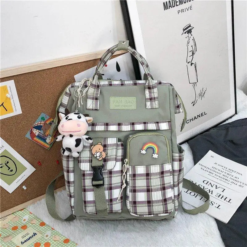 New Trendy Casual Women Purple Backpacks Fashionable Black Cow Pattern Travel Bag And School Bag for Teenager And Girls