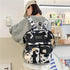 New Trendy Casual Women Purple Backpacks Fashionable Black Cow Pattern Travel Bag And School Bag for Teenager And Girls