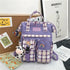 New Trendy Casual Women Purple Backpacks Fashionable Black Cow Pattern Travel Bag And School Bag for Teenager And Girls