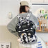 New Trendy Casual Women Purple Backpacks Fashionable Black Cow Pattern Travel Bag And School Bag for Teenager And Girls