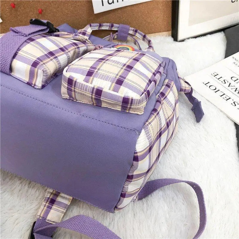 New Trendy Casual Women Purple Backpacks Fashionable Black Cow Pattern Travel Bag And School Bag for Teenager And Girls