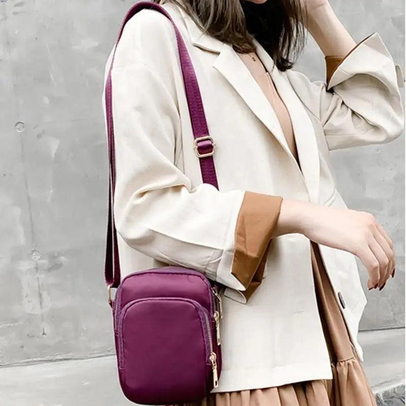 New Trendy Crossbody Zipper Shoulder Bag For Ladies And Girls Multifunction Handbag Wrist Purse For Females