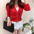 New Trendy Fashionable Women’s Cardigan Sweater Spring Knitted Long Sleeve Short Coat Casual Single Breasted Slim