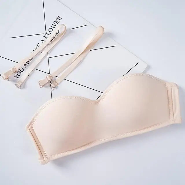 New Trendy Invisible Bras Bralette Underwear Women’s Push Up Strapless Bra Wedding Brassiere Underwired Back 1/2 Cup