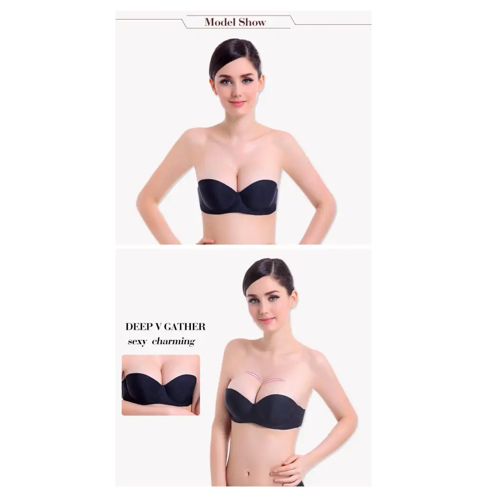 New Trendy Invisible Bras Bralette Underwear Women’s Push Up Strapless Bra Wedding Brassiere Underwired Back 1/2 Cup