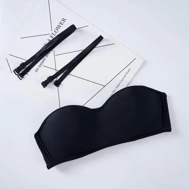 New Trendy Invisible Bras Bralette Underwear Women’s Push Up Strapless Bra Wedding Brassiere Underwired Back 1/2 Cup