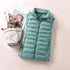 New Trendy Ultra Light Women’s Duck Down Vest Jacket Autumn/Winter High collar Sleeveless Coat For Girls - Sky Blue