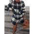 New Trendy Women’s Coat Autumn Winter Long Sleeve Red Plaid Jacket Women Lapel Single Breasted Cardigan Coat Turndown