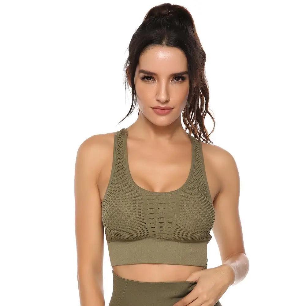 New Trendy Women’s T - shirts Workout Sports Bra Yoga Vest Backless Solid Quick Dry Running Gym Sport bra Yoga Shirts