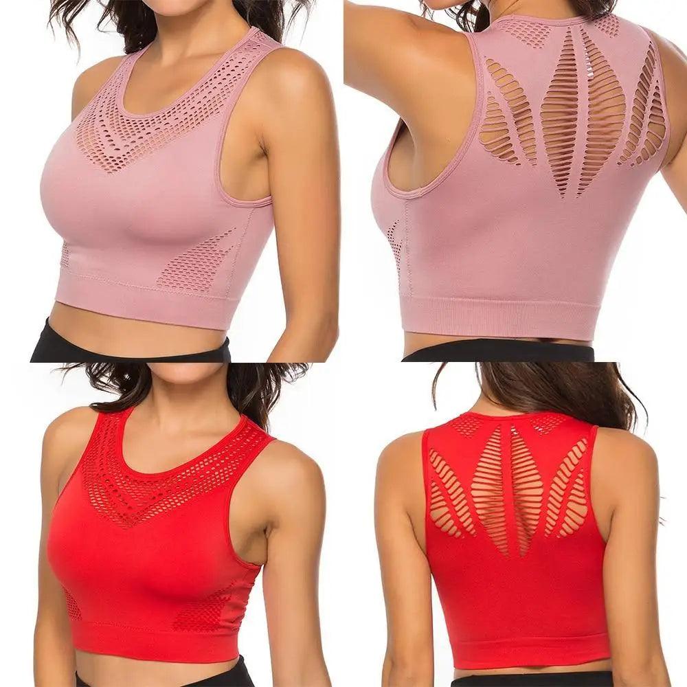 New Trendy Women’s T - shirts Workout Sports Bra Yoga Vest Backless Solid Quick Dry Running Gym Sport bra Yoga Shirts