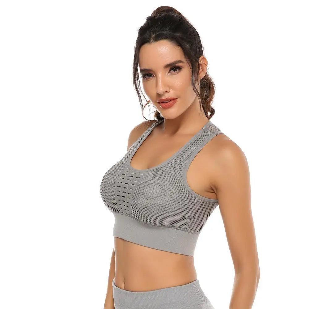 New Trendy Women’s T - shirts Workout Sports Bra Yoga Vest Backless Solid Quick Dry Running Gym Sport bra Yoga Shirts