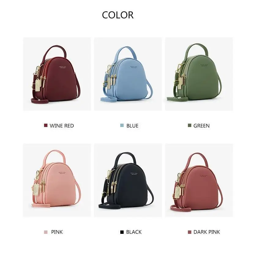 New Versatile Big Capacity 3 Layer Women Backpack Fashionable Small Backpack For Ladies Soft Leather Shoulder Crossbody