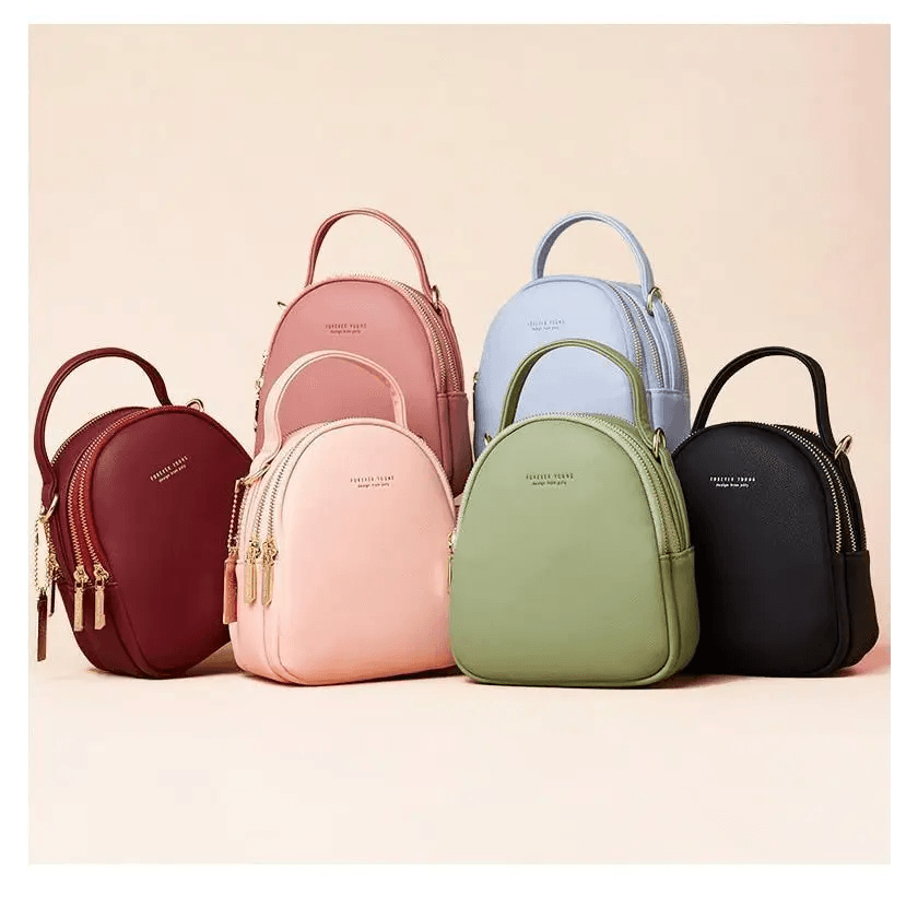 New Versatile Big Capacity 3 Layer Women Backpack Fashionable Small Backpack For Ladies Soft Leather Shoulder Crossbody