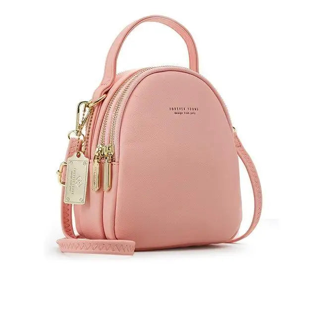 New Versatile Big Capacity 3 Layer Women Backpack Fashionable Small Backpack For Ladies Soft Leather Shoulder Crossbody