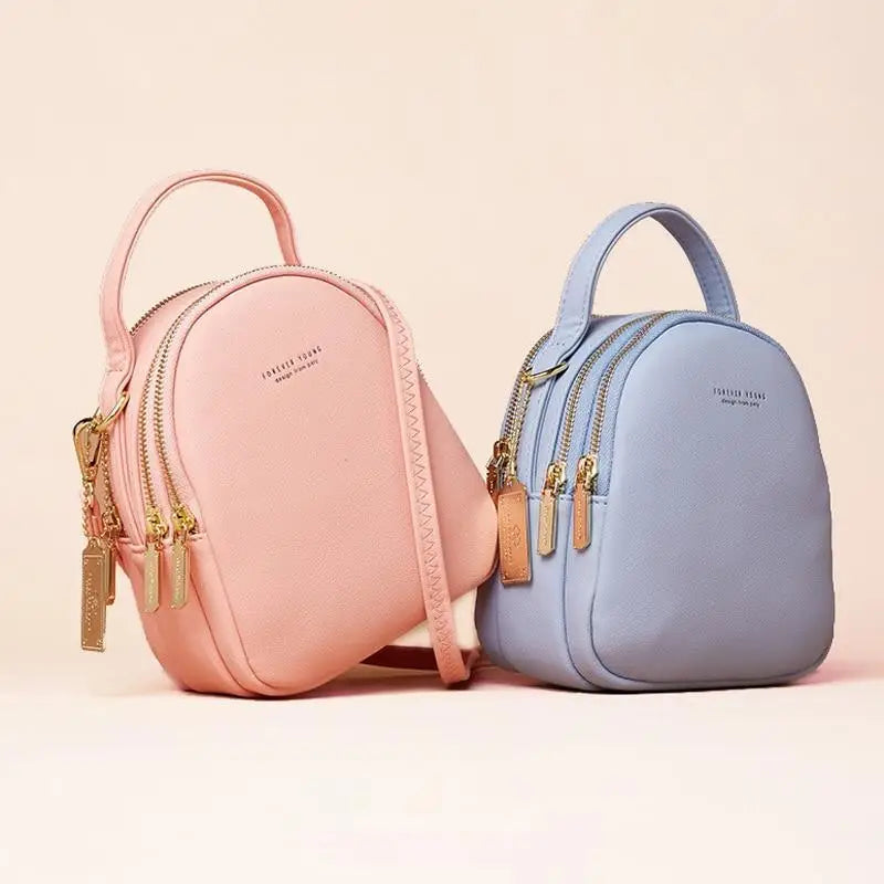 New Versatile Big Capacity 3 Layer Women Backpack Fashionable Small Backpack For Ladies Soft Leather Shoulder Crossbody