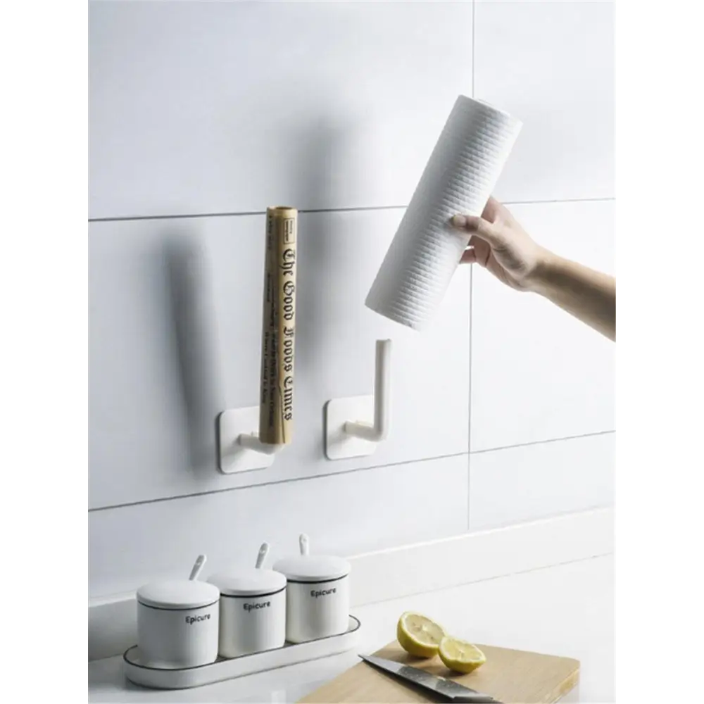 New Vigorous 1Pc Kitchen Self - adhesive Accessories Under Cabinet Paper Roll Rack Towel Holder Tissue Hanger Storage