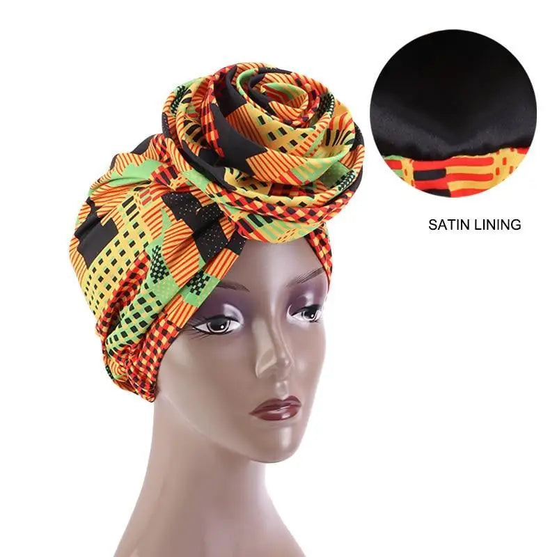 New Vintage African Print Stretch Bandana Head Wrap Long Scarf satin Floral Women Party Turban Headwear Cap Hair Accessories - ALLURELATION - 577, African Bandana, Bandana, Best Sale satin, Floral Women's satin, gift for girls, Hair Accessories, Head Wrap for girls, Headwear Cap, hot sale Bandana, Long Scarf satin, luxury Bandana, Matching scarfs, Party Turban Headwear, Print Stretch Bandana, protect from sun headcover, top quality satins, Unique Design Bandana, Vintage style scarf - Stevvex.com