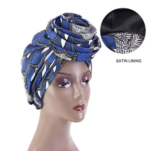 New Vintage African Print Stretch Bandana Head Wrap Long Scarf satin Floral Women Party Turban Headwear Cap Hair Accessories - ALLURELATION - 577, African Bandana, Bandana, Best Sale satin, Floral Women's satin, gift for girls, Hair Accessories, Head Wrap for girls, Headwear Cap, hot sale Bandana, Long Scarf satin, luxury Bandana, Matching scarfs, Party Turban Headwear, Print Stretch Bandana, protect from sun headcover, top quality satins, Unique Design Bandana, Vintage style scarf - Stevvex.com