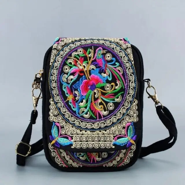 New Vintage Handmade Women Mini Crossbody Bag Pouch Small Handbag Coin Purse Style For Ladies - Multicolor - ALU93123LMN