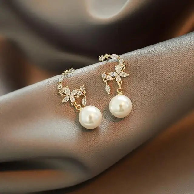 New Vintage Simple And Stylish Women’s Earrings Elegant Pearl Jewelry For Female Fashion Unique Design Earring - 3