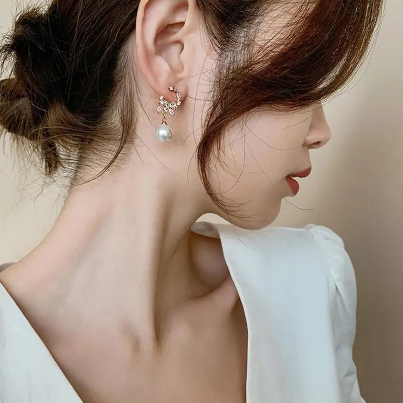 New Vintage Simple And Stylish Women’s Earrings Elegant Pearl Jewelry For Female Fashion Unique Design Earring