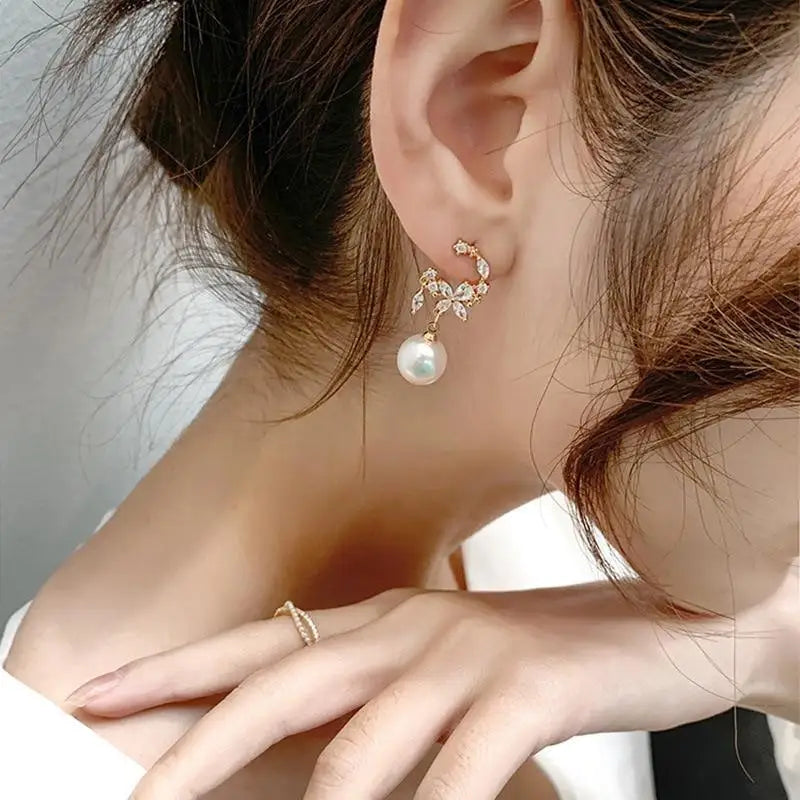 New Vintage Simple And Stylish Women’s Earrings Elegant Pearl Jewelry For Female Fashion Unique Design Earring