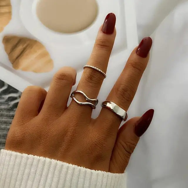 New Vintage Style Gold Midi Round Twist Rings Set For Women And Girls Ring Trendy Metal Knuckle Finger Rings Jewelry - ALLURELATION - 571, best selling rings, elegance rings set, elegant jewelry, fashionable jewelry, fashionable rings set, Gold Midi Round rings, Jewelry, Metal Knuckle Finger Rings, midi finger rings set, party rings, rings, rings for girls, rings for ladies, stylish midi fingers ring set, trendy jewelry, trendy rings, vintage jewelry, vintage style rings, weddings rings set - Stevvex.com