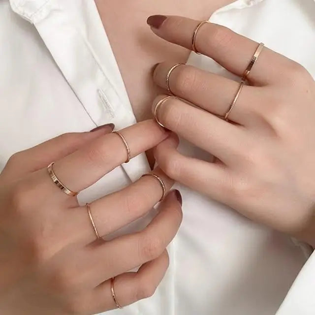 New Vintage Style Gold Midi Round Twist Rings Set For Women And Girls Ring Trendy Metal Knuckle Finger Rings Jewelry - ALLURELATION - 571, best selling rings, elegance rings set, elegant jewelry, fashionable jewelry, fashionable rings set, Gold Midi Round rings, Jewelry, Metal Knuckle Finger Rings, midi finger rings set, party rings, rings, rings for girls, rings for ladies, stylish midi fingers ring set, trendy jewelry, trendy rings, vintage jewelry, vintage style rings, weddings rings set - Stevvex.com