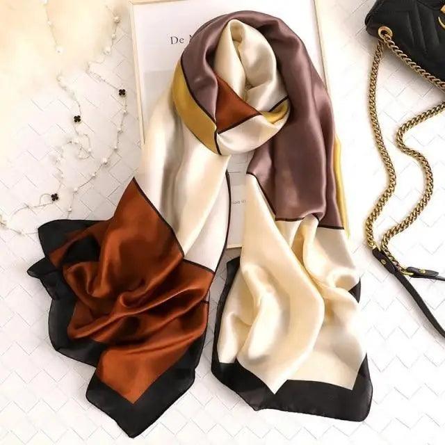 New Women Autumn Winter Fashion Silk Scarf Shawl Beach Headband Female Casual Wear Beach Friendly Spring Silk Scarf